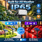 T-SUNUS Red Solar Lights for Outside 4 Pack IP65 Waterproof Dusk-to-Dawn - Image 2