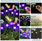 4 Pack Dragonfly Solar Garden Lights Outdoor, 24 LEDs Solar Firefly Lights - Image 3