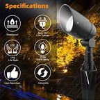 Landscape Lighting 12V 5W LED Landscape Spotlight Cast-Aluminum Waterproof Outdoor Low Voltage 450 Lumen Warm White for Garden, Lawn, Porch, Patio and Yard (2 Pack, Black) - Image 6