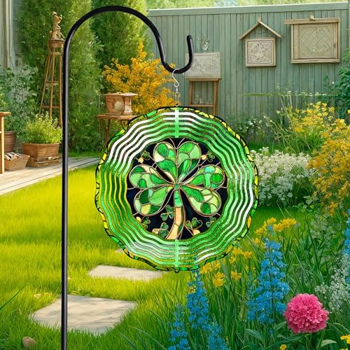 Shamrock Irish St. Patrick's Day Wind Spinner MLN3817WS, 12 inches - 3D Hanging Wind Spinners Outdoor, Yard, Garden Decor - Image 3