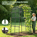 Garden Arch Trellis 71×43×83in PE Coated Metal Arbor for Outdoor Vines - Image 4
