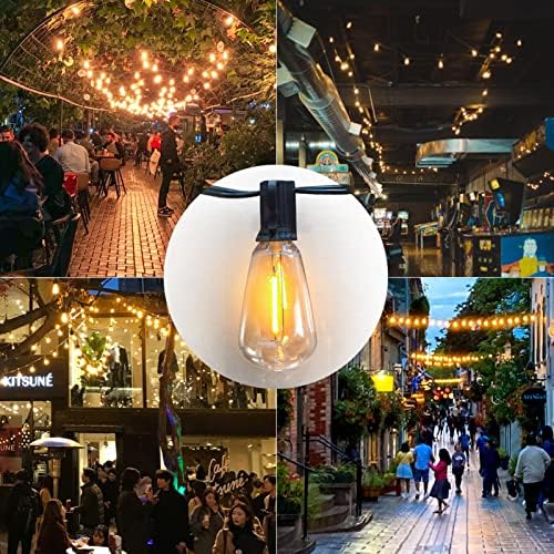 Achin Outdoor String Lights - 50ft LED Dimmable ST38 Warm Edison String Lights, Waterproof, Shatterproof, Connectable, Patio, Pergola, Bistro, Garden, Wedding, 2 Year Warranty - Image 3