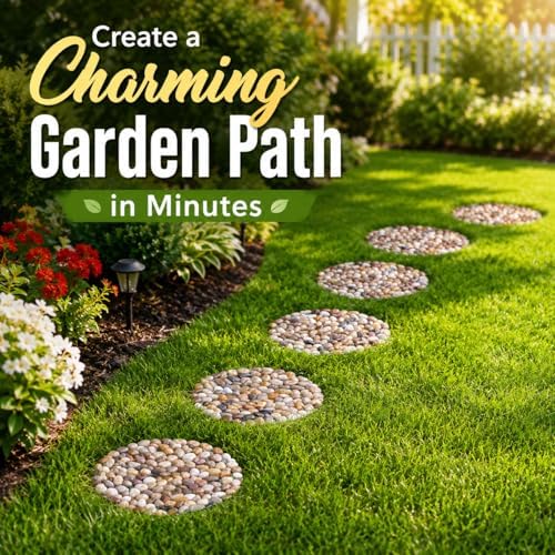 6 PCS River Rock Stepping Stones Outdoor, 12 Inch Diameter Round Pavers Pebbles Polished Gravel for Garden Walkway - Image 7