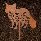 Animal Floral Metal Garden Stake | Raw Metal Patinas Over Time | Yard Art Decor Spring Summer Decorations Flower Bed Plant Stakes Marker (Racoon) - Image 7
