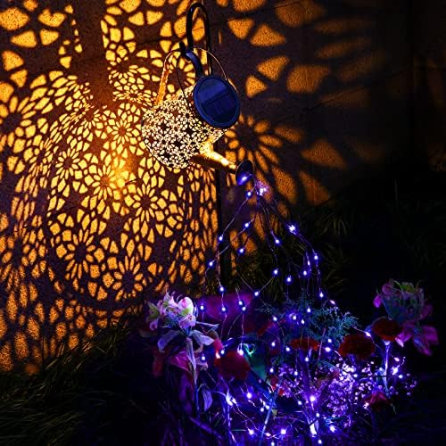 VOOKRY Solar Watering Can Lights, Large Hanging Solar Lights Outdoor Waterproof Garden Decor for Yard Porch Lawn Patio Outside Gardening Gifts for Mom Grandma Women Birthday(Purple) - Image 2
