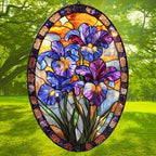 Purple Iris Flower Acrylic Suncatcher - Image 3