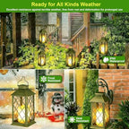 2 Pack 14'' Large Tempered Glass Solar Lanterns Outdoor Waterproof - Image 6