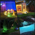 Color Changing Solar Spot Lights Outdoor, 21 LEDs Brightness Solar Pathway Lights Outdoor, IP67 Waterproof Exterior Solar Lights for House, 2-in-1 Solar Flood Lights Outdoor for Yard - Image 6