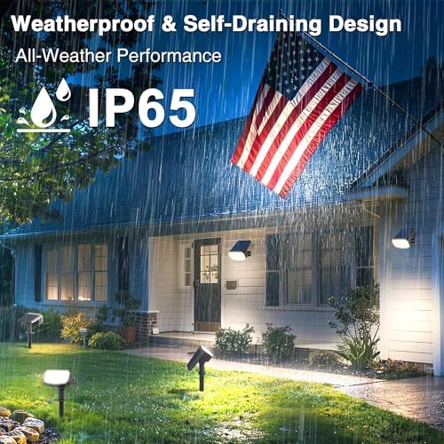 JEJOT Solar Spotlights Outdoor Waterproof with Focus Beam, 8 Pack - Image 5