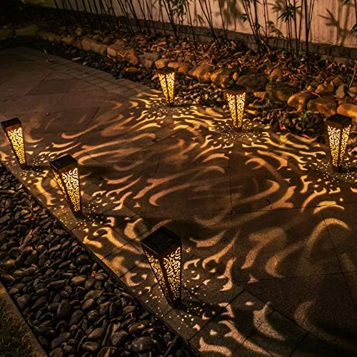 Go2garden 6Pcs Solar Lights Outdoor Pathway Garden Stakes Lights Waterproof LED for Patio, Walkway, Lawn Decorations, Backyard Gifts for Mom Dad Men Women (Copper) - Image 3