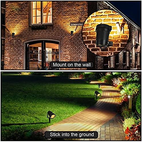 LED Landscape Spotlights Low Voltage 5W 12V 24V Garden Pathway Lights Waterproof IP66 Warm White Walls Trees Flags Outdoor Landscape Lights with Stakes - Image 6