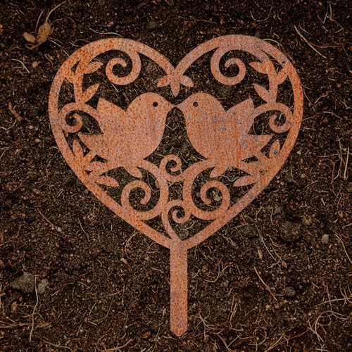 Animal Floral Metal Garden Stake | Raw Metal Patinas Over Time | Yard Art Decor Spring Summer Decorations Flower Bed Plant Stakes Marker (Bird) - Image 7