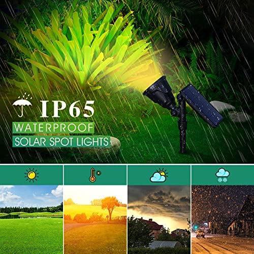 Solar Spotlights, 18 LED Solar Lights Outdoor Waterproof, 2 Mode Soft Warm White Landscape Lighting Auto On/Off Spot Lights for Flag Pole Garden Yard Tree Driveway Pool, 4 Pack - Image 5