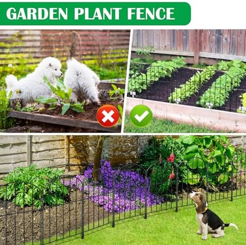VANCASTLE Decorative Garden Fence 25 Panels, Total 26ft (L) x 24in (H) Rustproof Metal Wire Fencing Border Animal Barrier, Flower Edging for Landscape Patio Yard Outdoor Decor, Arched - Image 6