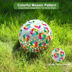 VOREEN Mosaic Garden Gazing Ball, Handcrafted Colorful Pinwheel Glass Decorative Ball, 10 Inch for Indoor & Outdoor Yard Lawn Patio Garden Decor - Image 4