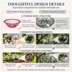 Solar Fountain for Bird Bath Outside, Water Fountain with Stake Stand to Attract Birds for Garden, Patio & Yard - Image 5