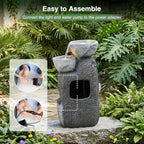 Giantex 5-Tier Outdoor Water Fountain with Lights, 17.5 Inch Cascading Bowls Tabletop Waterfall Fountain with Pump, Resin Garden Water Feature for Indoor Outdoor Patio, Yard, Porch Decor - Image 4
