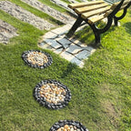 Garden Path Stepping Stone-12 inch Round Therapeutic Massage Stones,3pcs Outdoor Decorative Stone Mats for Yard Pathway, Non-Slip Acupresure Floor - Image 5