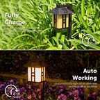 GIGALUMI Japanese Decor Solar Lights for Outside, Pathway Lights 4 Pack - Lawn/Patio/Yard/Walkway/Driveway Decoration - Image 4