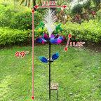 Solar Hummingbird Wind Spinners, Solar Firework Lights Garden Décor, Metal Lotus Flower Windmill Colour Changing Optical Fiber Lights Yard Decoration, Outdoor Wind Sculpture for Lawn Patio,Balcony - Image 4