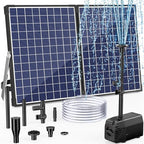POPOSOAP 35W Solar Fountain Pump, 420GPH Solar Pond Pump with Dry-Run Protection, Solar Powered Water Pump with PVC Tubing, 17Ft Cord for Ponds, Garden, Hydroponics, Waterfall by POPOSOAP