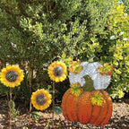 Set of 2 Metal Pumpkin Yard Stakes Fall Harvest Garden Lawn Yard Porch Outdoors Welcome Decorations, Autumn Halloween Thanksgiving Decorative Pumpkins Outdoor Décor - Image 6