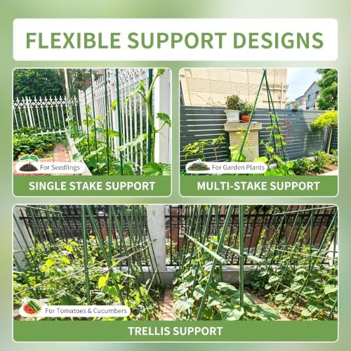 PROWORX Garden Plant Stakes, 16 Inch 70 Pack DIY 4ft 5ft 6ft Tomato Stakes - Image 2