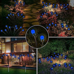 6 Pack Solar Firefly Lights Outdoor Swaying Garden Decorations 48 LED Blue - Image 2