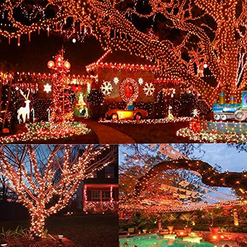 YIQU 2 Pack 144 FT 400 LED Solar Halloween Lights String Outdoor Orange - Image 3