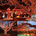 YIQU 2 Pack 144 FT 400 LED Solar Halloween Lights String Outdoor Orange - Image 3
