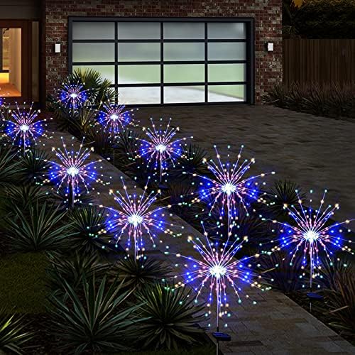 Solar Garden Firework Lights Outdoor Waterproof 6 Pack, 120 LED Sparklers, Colorful, for Patio, Backyard, Sidewalk, Christmas, Parties - Image 4