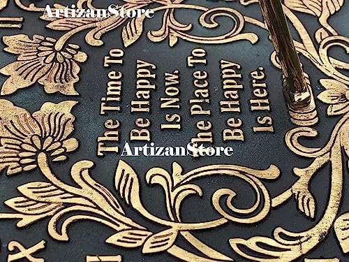ARTIZANSTORE 10 Inch Brass Sundial | Verdigris Finish | Floral Theme | Outdoor Garden Decor | Analog Display | Battery Powered | Wall Mount | Large Round Design for Home & Office - Image 5