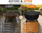 Round Fire Pit Cover for Member's Mark Tabletop Fire Bowl, Compatible con Best Choice Products, Cubierta Redonda de Tela Oxford 420D con Cordón Ajustable para Patio y Jardín,B 96 * 50cm - Image 5