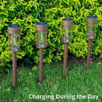 ILANCK Solar Pathway Lights Outdoor Solar Lights 8 Pack Metal & Glass Design - Waterproof Auto On/Off Bright Long-Lasting Garden Landscape Lighting Walkway Driveway - Image 3
