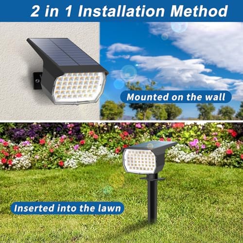 WENATY Solar Spot Light Outdoor Landscape Spotlights 6 Pack Warm White - Image 5