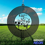 Personalized Wind Spinner Sublimation Hummingbird Custom Name Flowers Metal Art Laser Cut Design 3D Decor for Garden Yard Outdoor Indoor Lawn Patio Porch Birds Lover Presents (Cute Cow) - Image 2