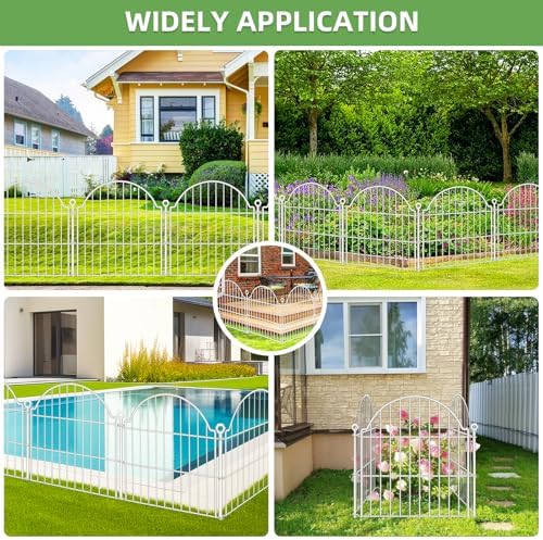 10 Panels No Dig Decorative Garden Fence for Yard, 24in(H) x 20ft(L), White - Image 4