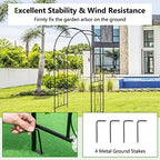 Giantex Garden Arch Trellis, 7.2FT Metal Arbor with 4 Ground Stakes - Image 7