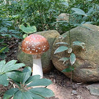 Mushroom Decor Outdoor Garden Statue - Garden Gnome's Favorite Garden Decoration Patio Decor (11.8", Brown) - Image 4
