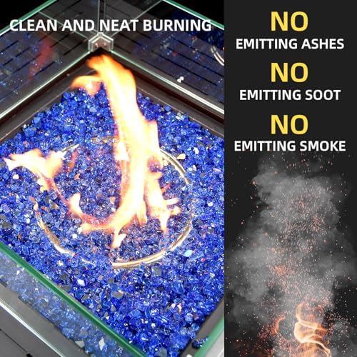 GasSaf 1/4 Inch Cobalt Blue Fire Glass Reflective Tempered Fireglass, 20 lb - Image 3