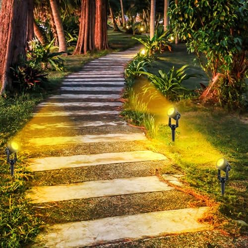 AVEKI Solar Spot Lights Outdoor, 4 in1 Solar Landscape Uplights, IP65 Waterproof Landscape Uplights for Garden Yard Driveway Porch (Warm White) - Image 3