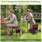 Goplus Garden Kneeler and Seat, Heavy-Duty Garden Bench w/Large Tool Pouch, Widen EVA Foam Kneeling Pad, Portable Gardening Helper for Women Men Seniors, Foldable Garden Stool for Kneeling & Sitting - Image 4