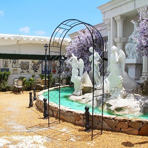 Metal Garden Arch Pergola Arbor 7.9 Ft H x 3.8 Ft W with Stakes - Image 6