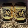 Solar Hanging Lanterns Outdoor Waterproof, 2 Pack Metal Decorative Lights by HGRXIJtz
