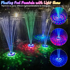 LanPool Floating Water Fountain with Underwater Lights, Powered Pump Outdoor, 3 Modes Sprinkler Waterfall Fountain for Inground Above Ground Pool, Pond-Blue-1PC - Image 3