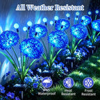 VOOKRY Solar Flowers Outdoor Waterproof, 8 Pack Blue Garden Lights with Swaying Firefly Lights, Flower Light Garden Decor for Yard Patio Pathway Lawn Grave, Gardening Gifts for Women Mother's Day - Image 3