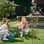 YADOOLIFE 57” Bird Bath with Garden Trellis for Climbing Plants Outdoor, Small Decorative Trellises Metal Birdbath Bird Baths, 1 Piece (Butterfly) - Image 6