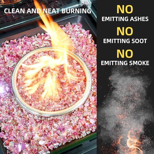 GasSaf 1/4 Inch Rose Gold Fire Glass Reflective Tempered Fireglass, 20 lb - Image 3