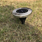 Solar Powered Disk Ground Lights Garden Grass Graden Outdoor Solar Spotlights Waterproof Lamp for Lawn Pathway Yard Driveway Step Walkway (12LED-4 Pack, Warm White Light) - Image 6
