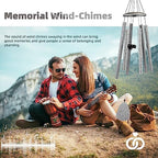 FSVGYY Wind-Chimes-Outdoor-Deep-Tone, Large Soothing Melodic Tones Windchimes, Wind Chimes for Outside, Memorial Wind Chime Best Gift for Mom Women Grandma Neighbors(32" Silver Coated Aluminum) - Image 2